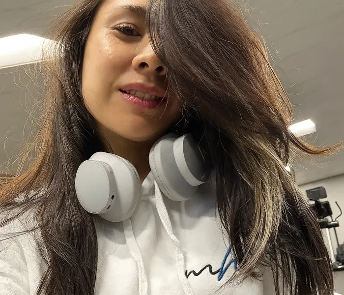 woman wearing Mood Healers hoodie