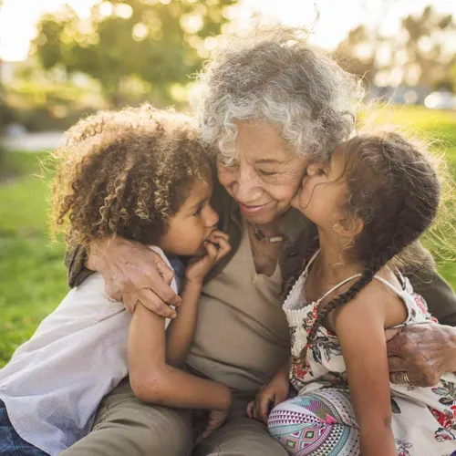 woman with kids